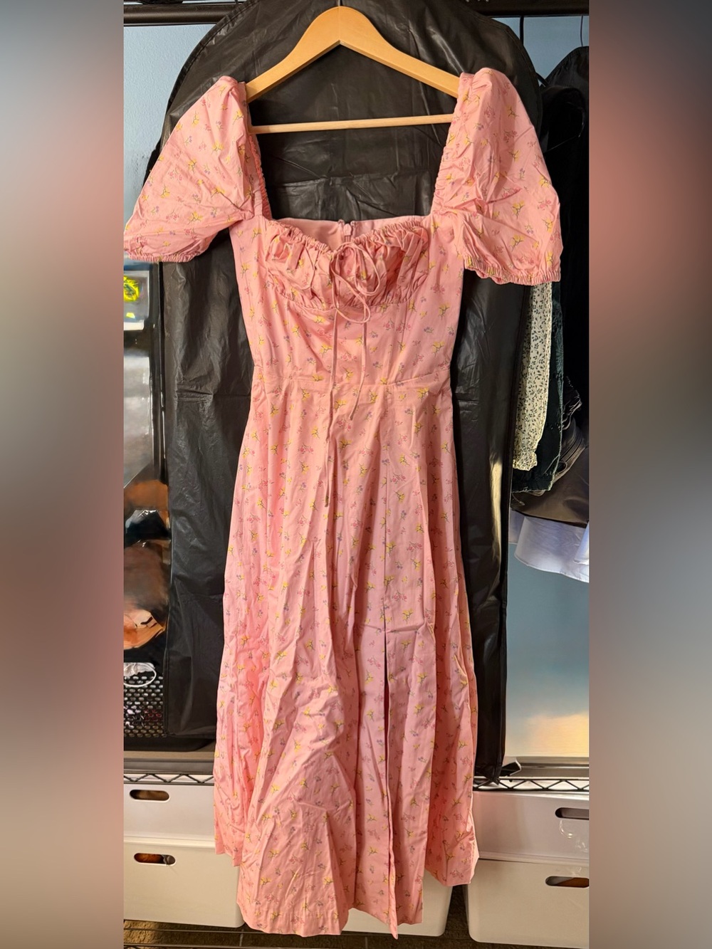 BNWOT House Of CB Tallulah Puff Sleeve Midi Dress - Picture 5 of 7